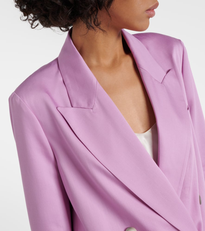 Joseph Jaden Double-breasted Wool-blend Twill Blazer In Pink