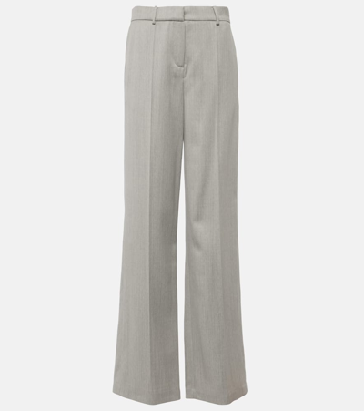 Shop Magda Butrym Mid-rise Wool Straight Pants In Grey
