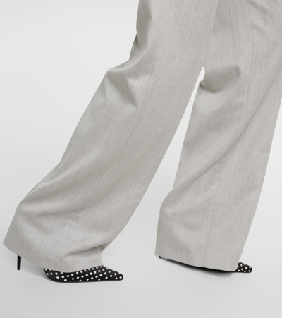 Magda Butrym Satin Straight Leg Pants With Central Crease In Gray