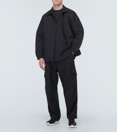 Shop Y-3 3-stripes Cotton-blend Jersey T-shirt In Black