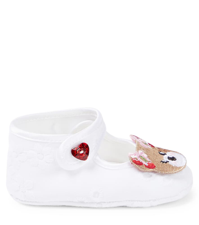 Monnalisa Baby Bear-embellished Ballet Flats In Multicoloured