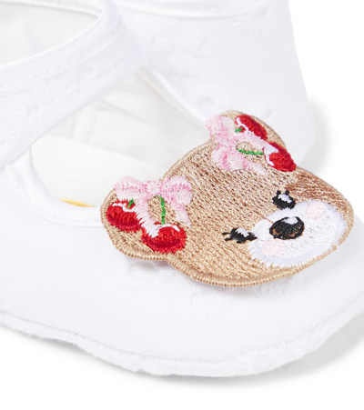 Monnalisa Baby Bear-embellished Ballet Flats In Multicoloured