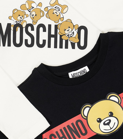 Moschino Set Of 2 Cotton Jersey T-shirts In White/black