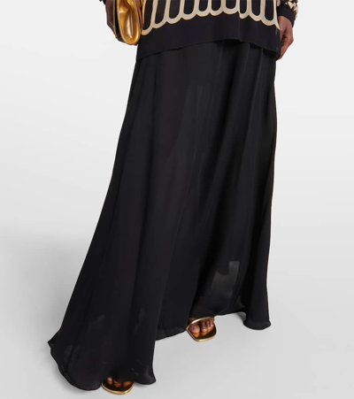 Johanna Ortiz Serenade By The River Silk Minidress In Chain Stitch Black/ecru