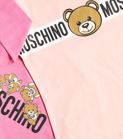 Shop Moschino Set Of 2 Cotton Jersey T-shirts In Pink