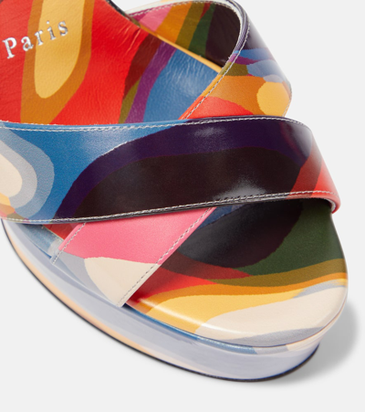 Shop Christian Louboutin Supramariza 130 Leather Sandals In Multicoloured