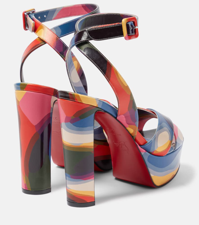 Shop Christian Louboutin Supramariza 130 Leather Sandals In Multicoloured