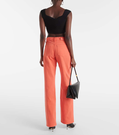 7 For All Mankind Tess High-rise Straight Jeans In Red