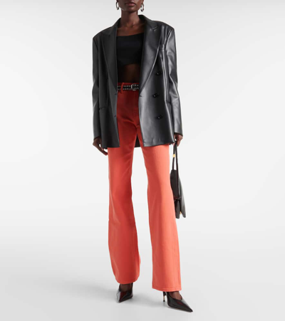 7 For All Mankind Tess High-rise Straight Jeans In Red