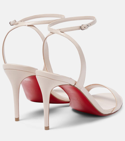Christian Louboutin Loubigirl 85 Beige Leather Sandals In Leche/lin Leche