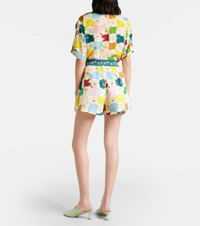 Shop Alemais Alémais Everly Floral Linen Shorts In Multicoloured