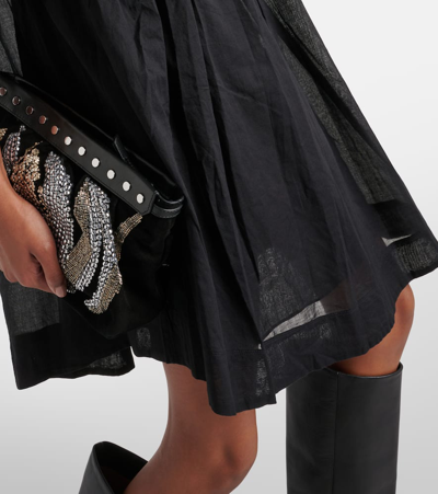 Shop Marant Etoile Leazali Cotton Minidress In Black