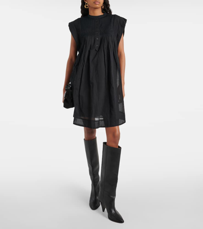 Shop Marant Etoile Leazali Cotton Minidress In Black