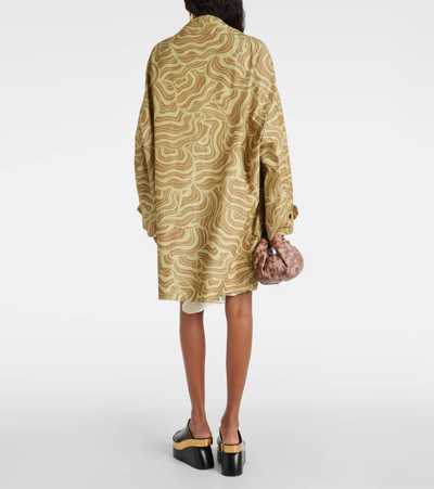 Dries Van Noten Reston Wave-print Single-breasted Oversized Coat In Multicoloured