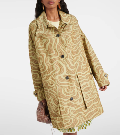 Dries Van Noten Reston Wave-print Single-breasted Oversized Coat In Multicoloured