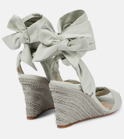 Shop Christian Louboutin Melides Du Desert 85 Espadrille Wedges In Grey