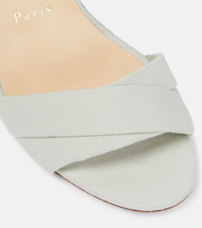 Christian Louboutin Melides Du Desert Ankle-tie Red Sole Sandals In Grey