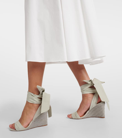 Shop Christian Louboutin Melides Du Desert 85 Espadrille Wedges In Grey