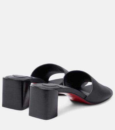 Shop Christian Louboutin So Cl 55 Embossed Leather Mules In Black