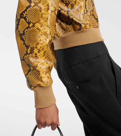 Shop Isabel Marant Cerem Snake-effect Leather Bomber Jacket In Multicoloured