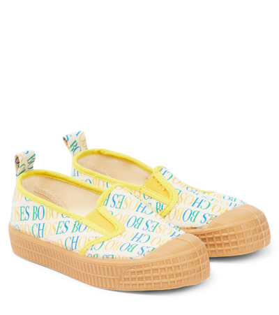 Shop Bobo Choses Logo Canvas Flats In Multicoloured