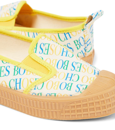 Shop Bobo Choses Logo Canvas Flats In Multicoloured