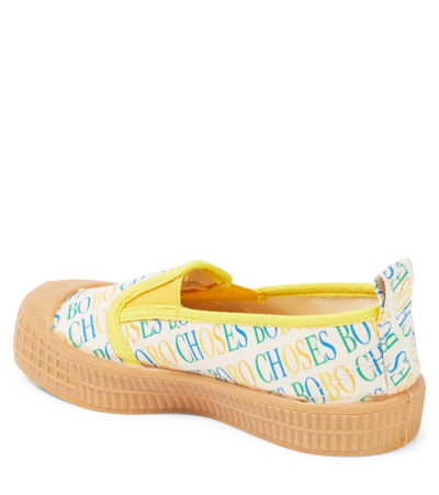 Shop Bobo Choses Logo Canvas Flats In Multicoloured