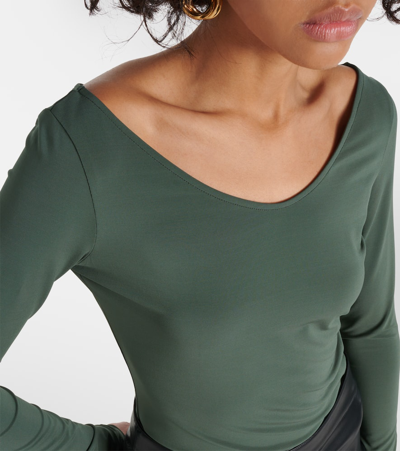 Shop Max Mara Ragazza Jersey Crêpe Top In Green