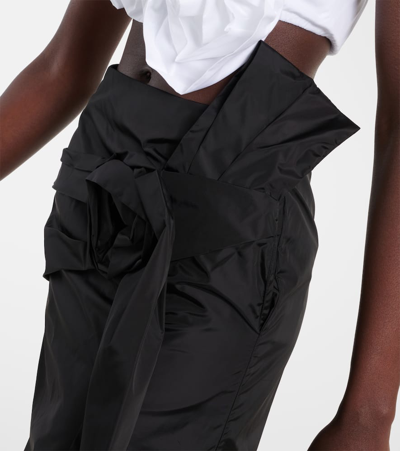 Simone Rocha Floral-appliqué Pencil Skirt In Black