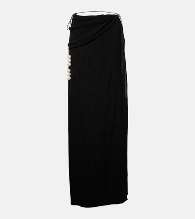 Shop Magda Butrym Embellished Maxi Skirt In Black