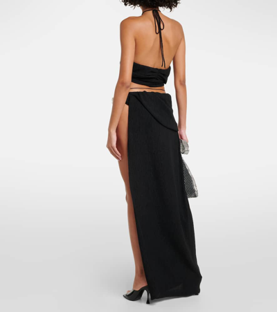 Shop Magda Butrym Embellished Maxi Skirt In Black