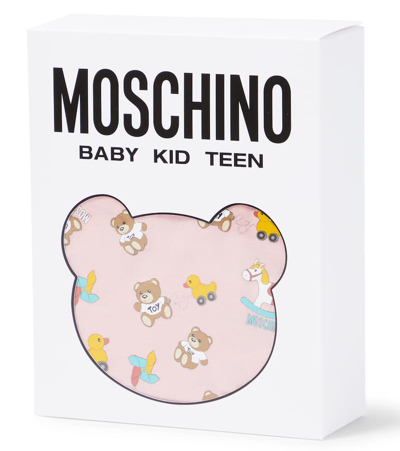 Shop Moschino Baby Set Of 3 Cotton Jersey Bodysuits In Multicoloured