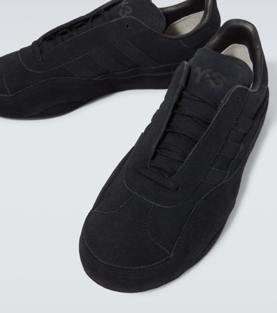 Shop Y-3 Gazelle Suede Sneakers In Black/black/black