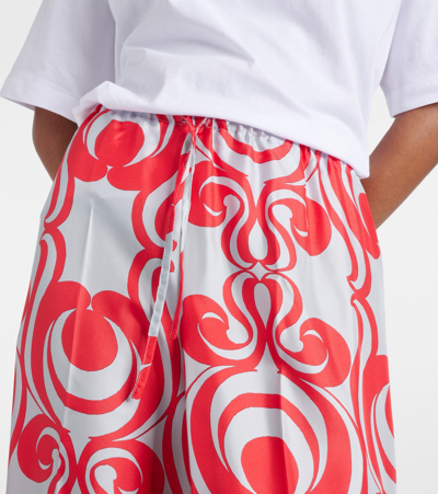 Dries Van Noten Printed Silk Wide-leg Pants In Multicoloured