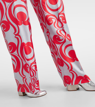 Dries Van Noten Printed Silk Wide-leg Pants In Multicoloured