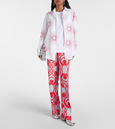 Dries Van Noten Printed Silk Wide-leg Pants In Multicoloured