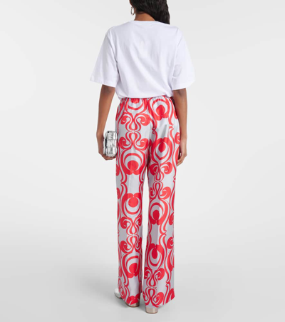 Dries Van Noten Printed Silk Wide-leg Pants In Multicoloured