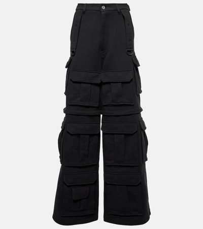 Shop Vetements Cotton-blend Cargo Pants In Black