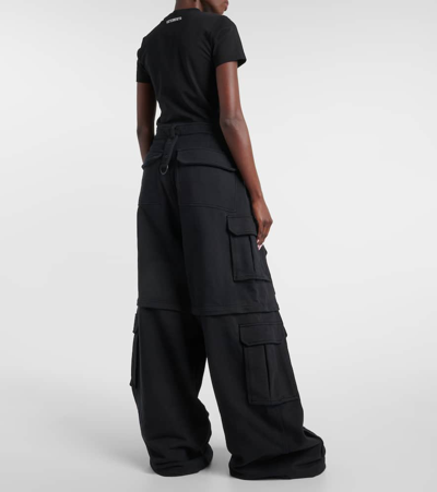 Shop Vetements Cotton-blend Cargo Pants In Black