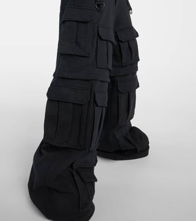 Vetements Wide-leg Cotton Cargo Jeans In Black