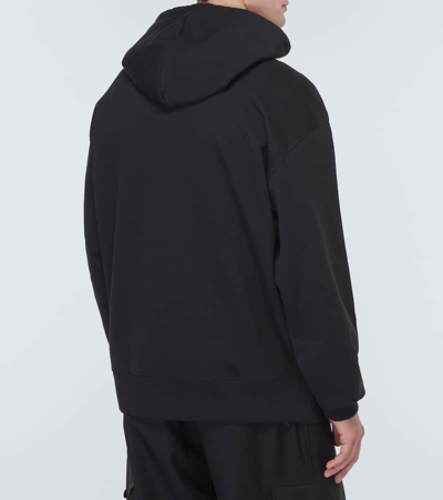 Shop Y-3 Cotton Jersey Hoodie In Black