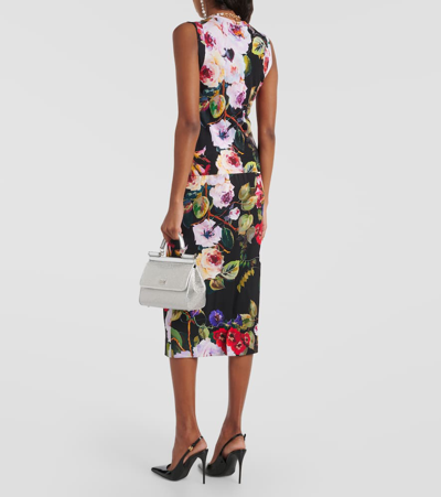 Dolce & Gabbana Floral-print Silk Tank Top In Multicoloured