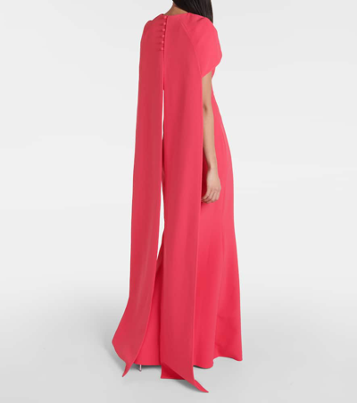 Safiyaa Ginkgo Caped Gown In Dahlia