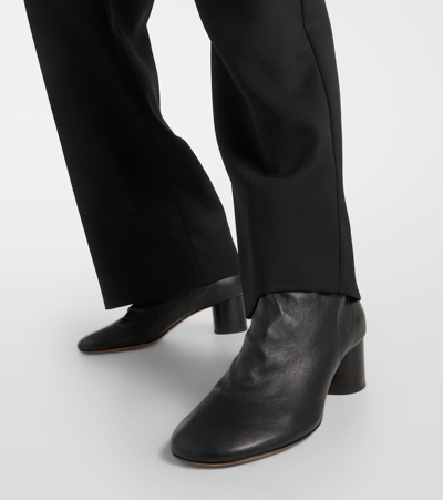 Shop Isabel Marant Laeden Leather Ankle Boots In Black