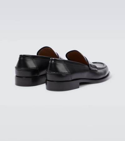 Shop Gianvito Rossi Michael Leather Loafers In Black