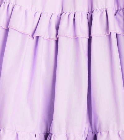 Monnalisa Ruffled Flared Dress In Purple