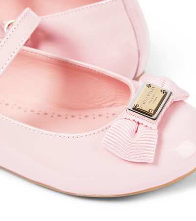 Dolce & Gabbana Patent Leather Ballet Flats In Rosa 1