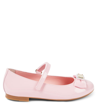 Dolce & Gabbana Patent Leather Ballet Flats In Rosa 1