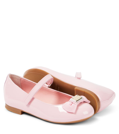 Dolce & Gabbana Patent Leather Ballet Flats In Rosa 1