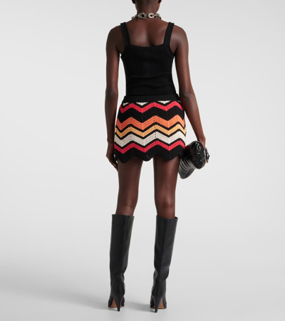 Shop Alanui Kaleidoscopic Cotton-blend Miniskirt In Multicoloured